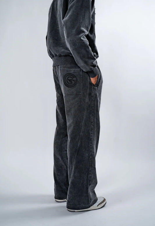 WASHED" BLACK SWEATPANTS